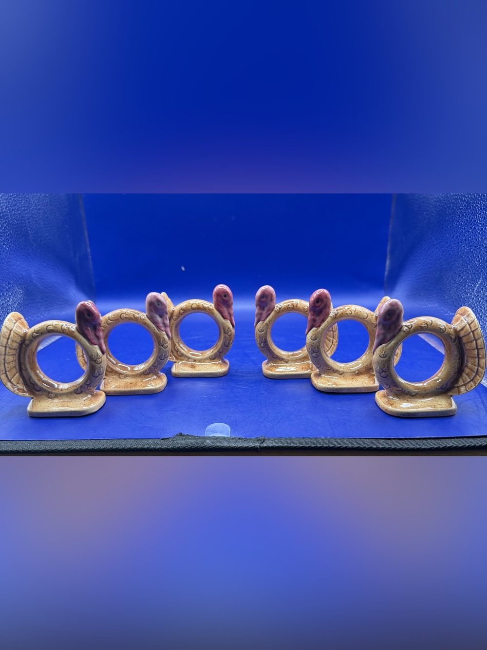 Ceramic Turkey Napkin Rings - Set of 6
